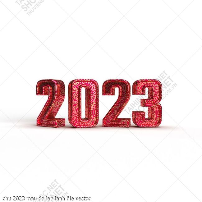 chu 2023 mau do lap lanh file vector